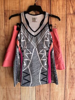 Lucky in Love Santa Fe Glow Tank Top & Sunset Spin Flamingo Petal Skirt Medium